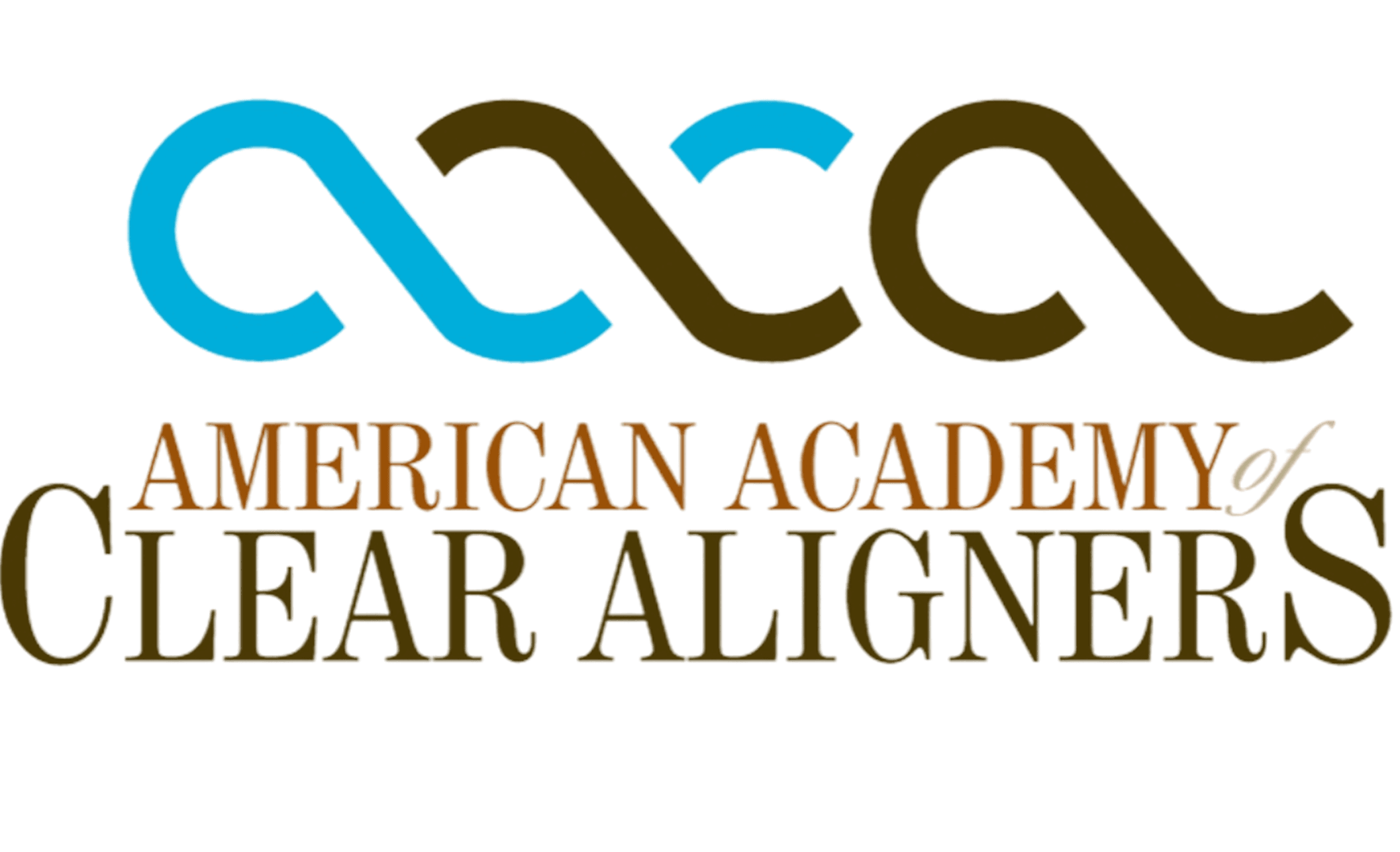 Logo of the American Academy of Clear Aligners, featuring stylized letters and the phrase "AMERICAN ACADEMY of CLEAR ALIGNERS," emphasizing advanced dental practices related to clear aligners.