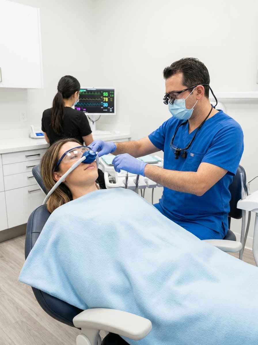 anxious patient relaxing during sedation dentistry visit at SoCal Prime Dentistry in Rancho Santa Margarita